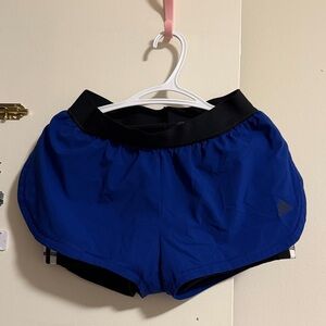 adidas Women's Black and Blue Athletic Shorts